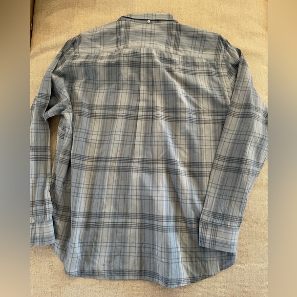 BILLY REID Standard Check Print Button Down Collar Sport Shirt in Blue XL $168 - Picture 4 of 6